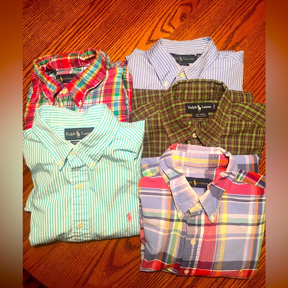 Lot of FIVE Button down Ralph Lauren men’s shirts